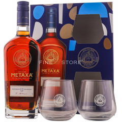 Metaxa 12 Stele Cu 2 Pahare 0.7L