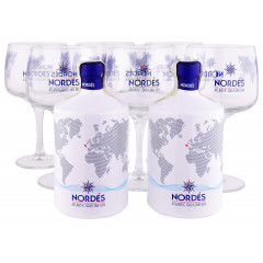 Nordes Atlantic Galician Gin Pachet 2 Sticle si 6 Pahare 0.7L