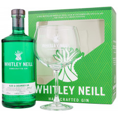 Whitley Neill Aloe Vera Si Castravete Gin Cu Pahar 0.7L