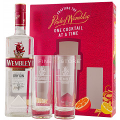 Wembley Dry Gin cu 2 Pahare 0.7L