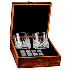 Set pahare de Whisky True Legend în cutie de lemn