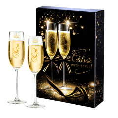 Set de pahare pentru șampanie Nașul și Nașa