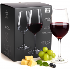 Set 4 pahare cristal vin rosu Atmosfera
