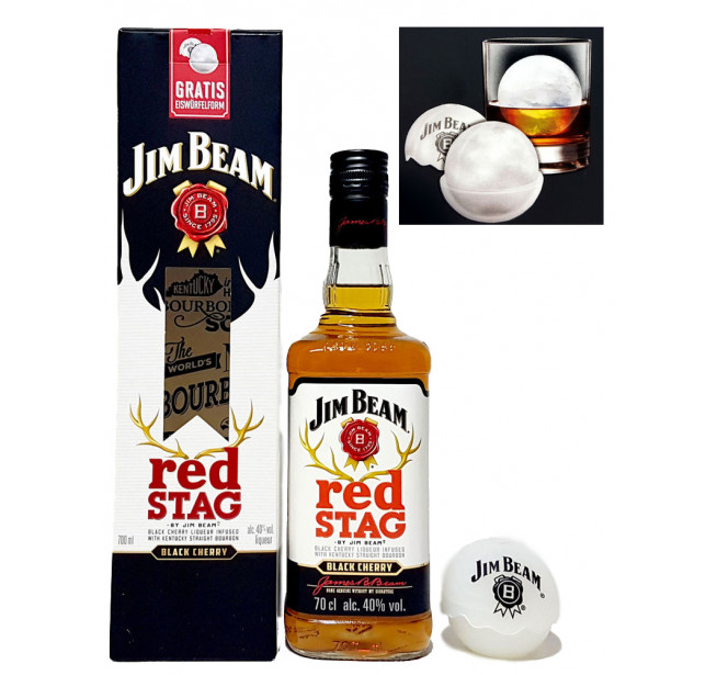 Jim Beam Red Stag cu "Iceball" 0.7L