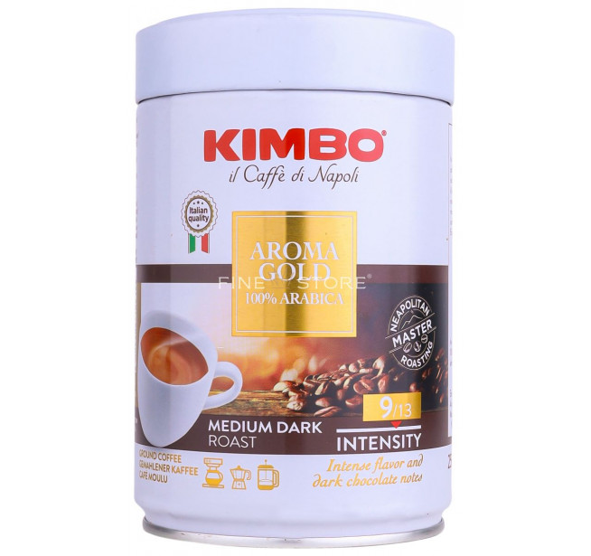 Cafea Macinata Kimbo Aroma Gold 100% Arabica Cutie Metalica 250g