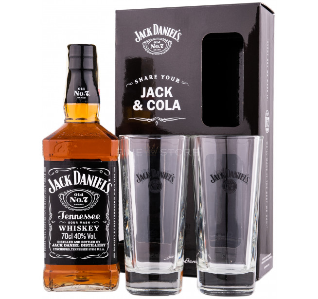 Jack Daniel's cu 2 Pahare 0.7L