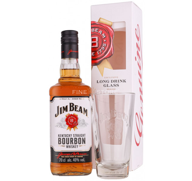Jim Beam White Label Cu Pahar Long Drink 0.7L