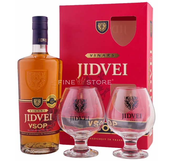Jidvei Vinars VSOP cu 2 Pahare 0.7L