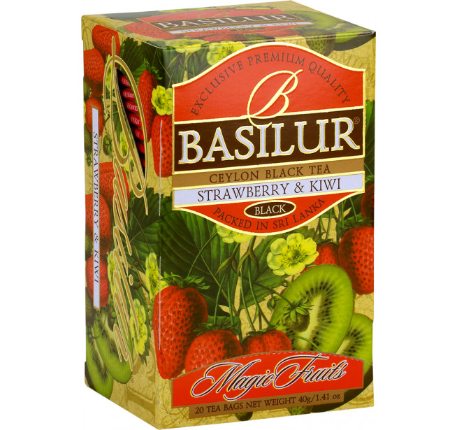Ceai Basilur Strawberry & Kiwi 20 Pliculete