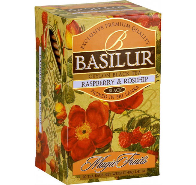 Ceai Basilur Raspberry & Rosehip 20 Pliculete