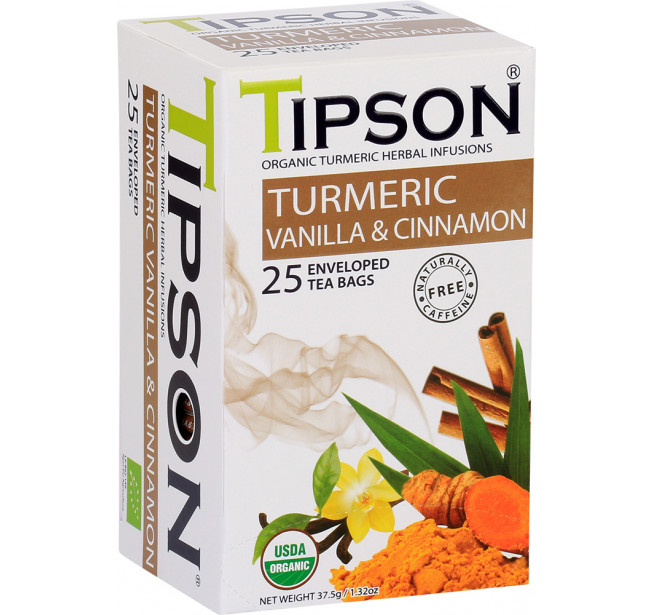 Ceai TIpson Organic Turmeric Vanilla & Cinnamon 25 Pliculete