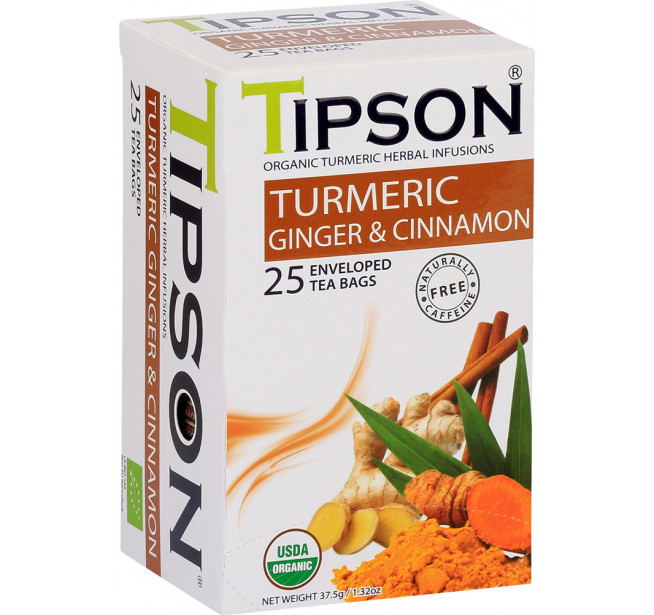 Ceai Tipson Organic Turmeric Ginger 25 Pliculete