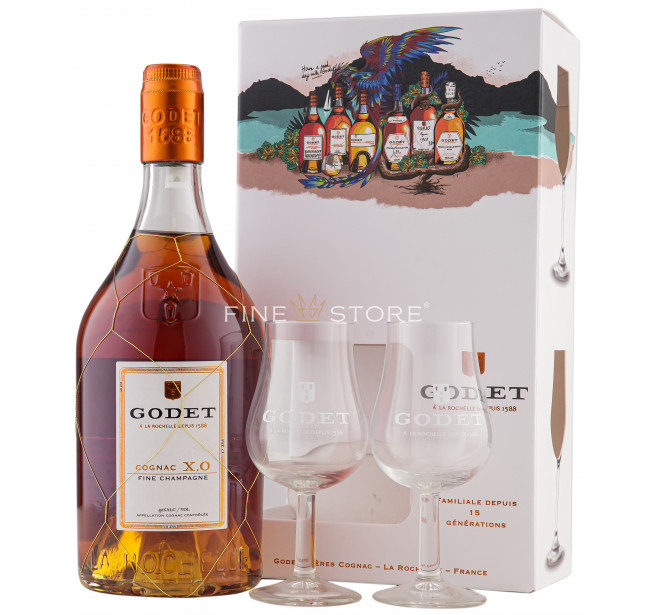 Godet XO Fine Champagne Cu 2 Pahare 0.7L