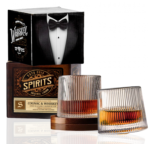 Set 2 pahare rotative de Whisky Legend Glasses