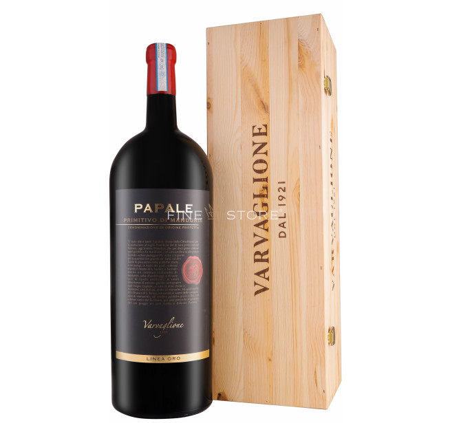 Varvaglione Papale Linea Oro Primitivo Di Manduria Cutie Lemn 6L