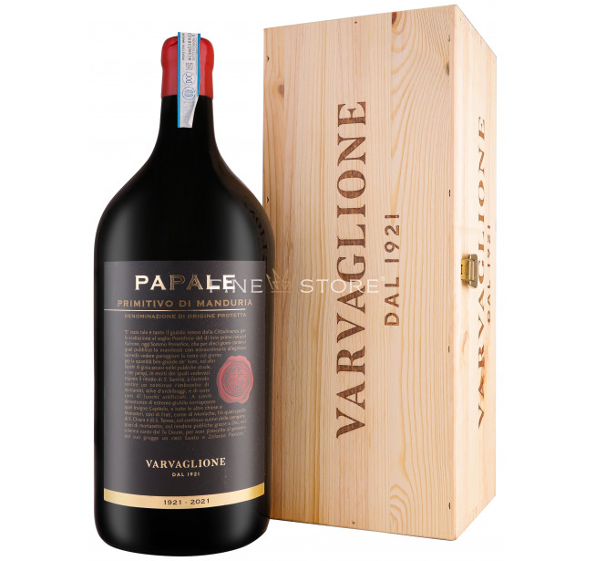 Varvaglione Papale Linea Oro Primitivo Di Manduria Cutie Lemn 3L