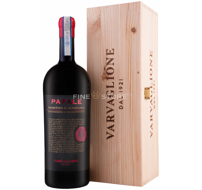 Varvaglione Papale Primitivo Di Manduria Cutie Lemn 1.5L