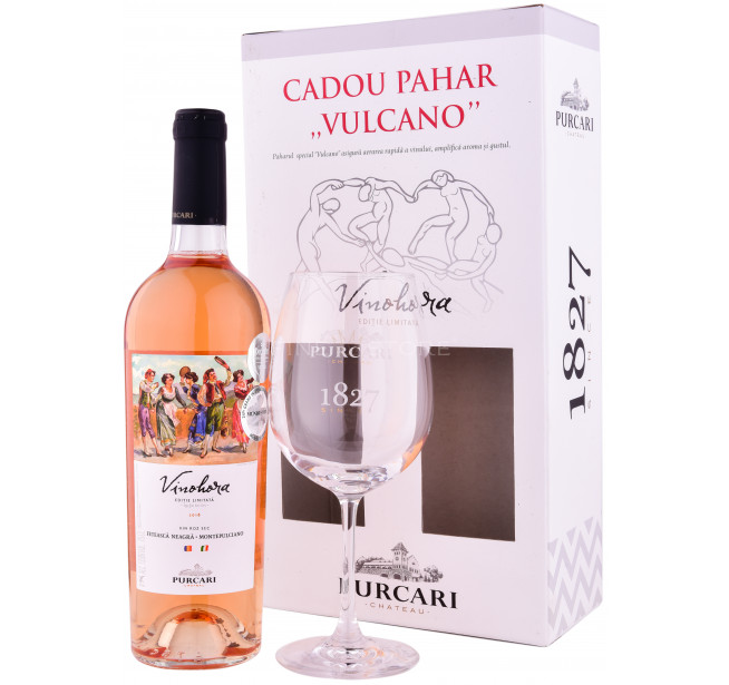 Purcari Vinohora Rose Feteasca Neagra & Montepulciano cu Pahar 0.75L