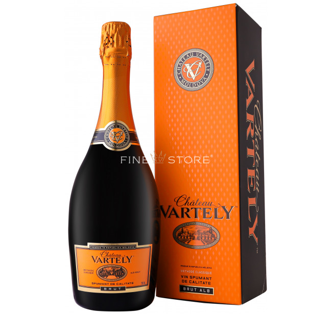 Chateau Vartely Spumant Alb Brut Cutie Cadou 0.75L